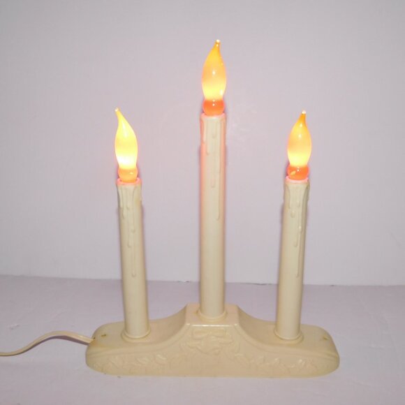 VTG 3 Light Candolier Candelabra Christmas Electric Window Candles Decoration - Picture 2 of 7
